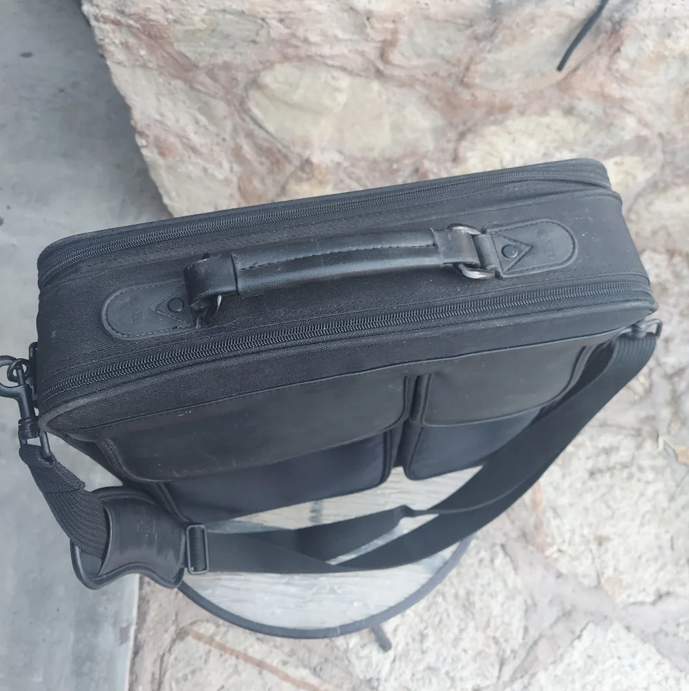 Vintage Dell DN35 Leather Canvas Laptop Briefcase Bag NEW